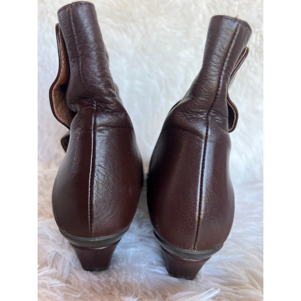 Eric Michael Soho Brown Leather Ankle Boots Slouch Button EU 39 Boho Lagenlook - Picture 4 of 16